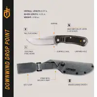 Nóż Gerber Downwind Drop Point Black BLACK