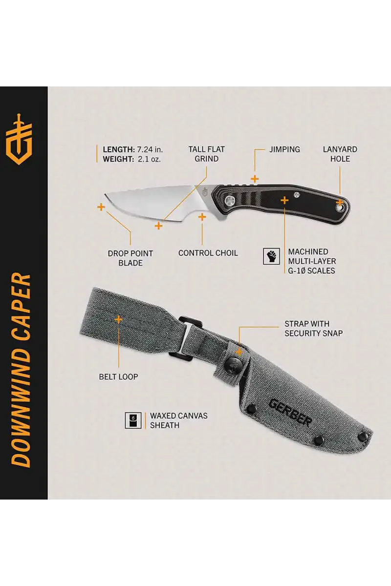 Nóż Gerber Downwind Caper Black BLACK