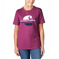 Koszulka Carhartt Heavyweight Fadded C Magenta