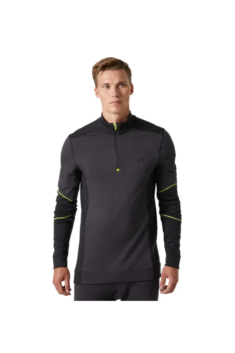 Koszulka termo Helly Hansen Lifa Merino Zip Black