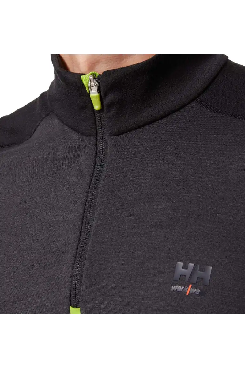 Koszulka termo Helly Hansen Lifa Merino Zip Black