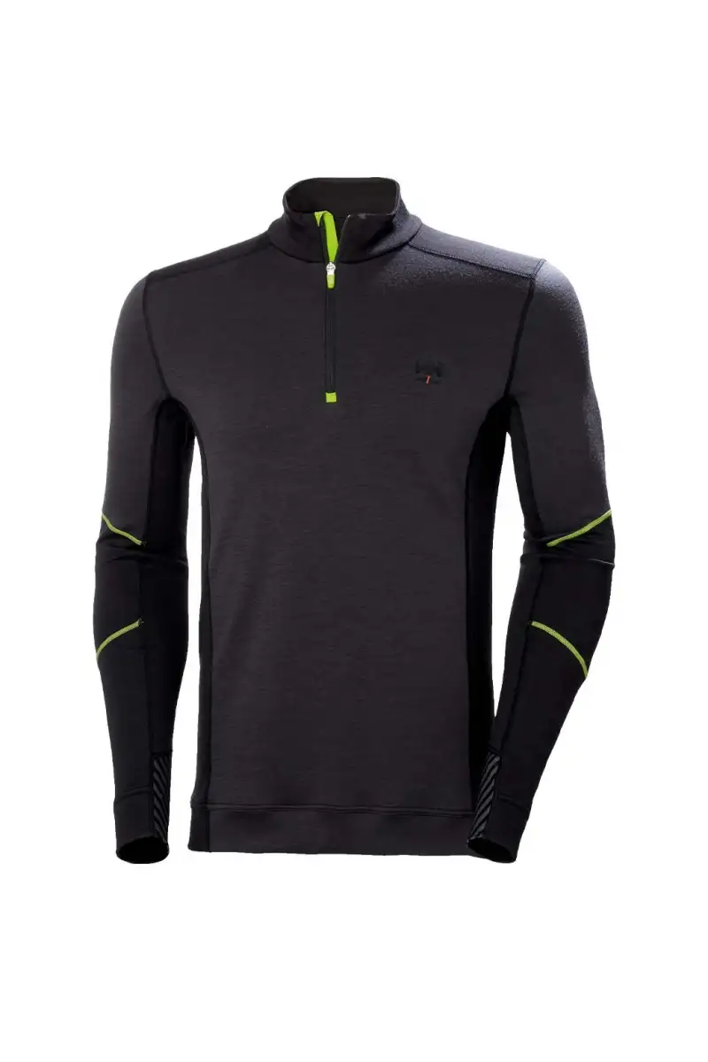 Koszulka termo Helly Hansen Lifa Merino Zip Black