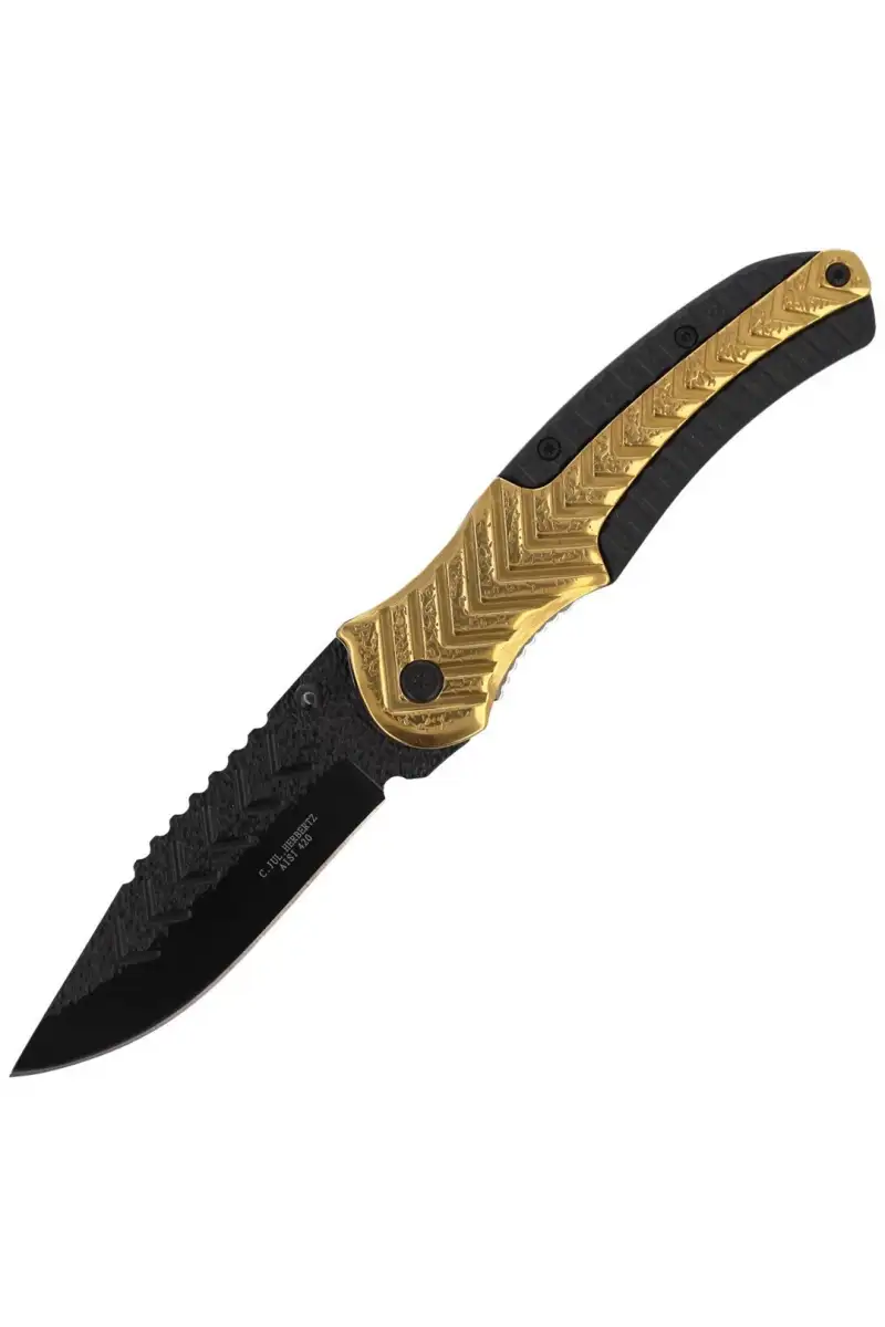 Nóż Herbertz Solingen Hit Black-Gold Drop Point Fo