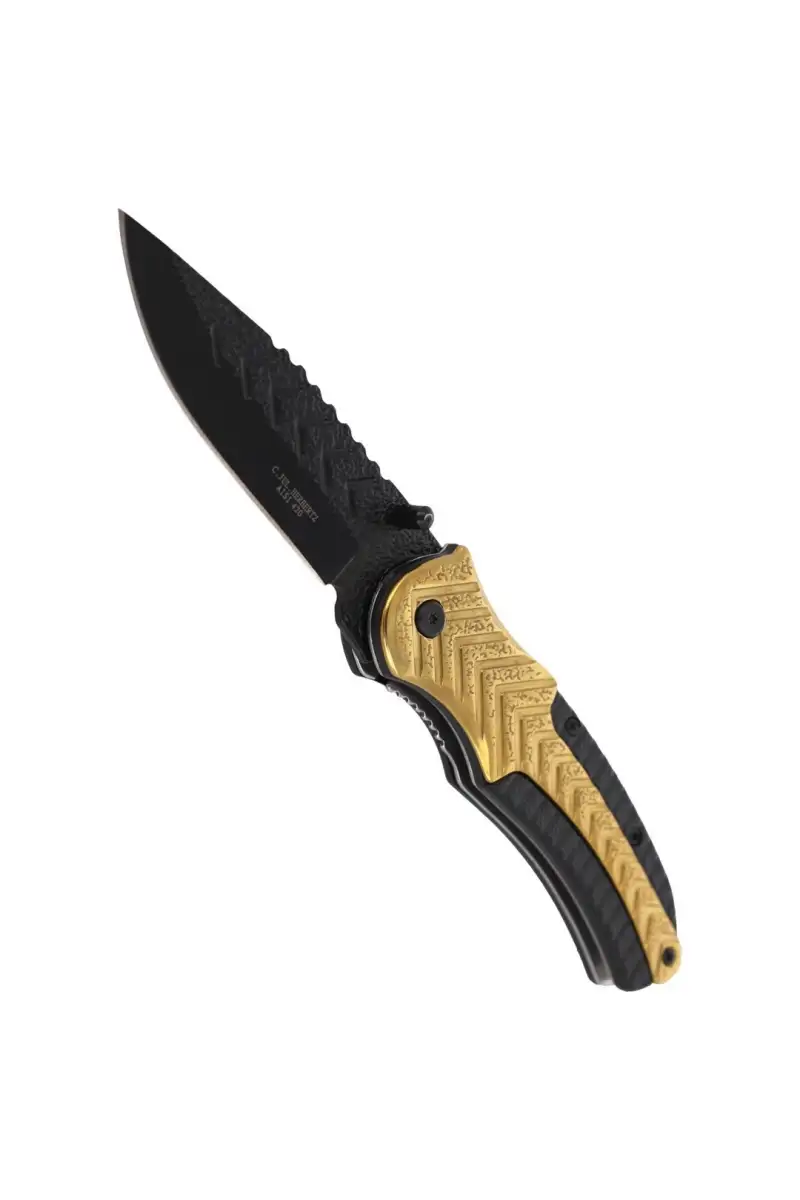 Nóż Herbertz Solingen Hit Black-Gold Drop Point Fo