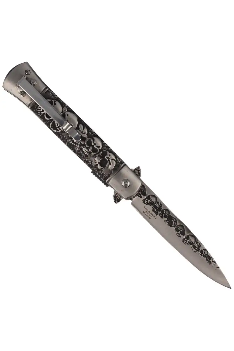 Nóż Herbertz Solingen Skull Italian Stiletto Style
