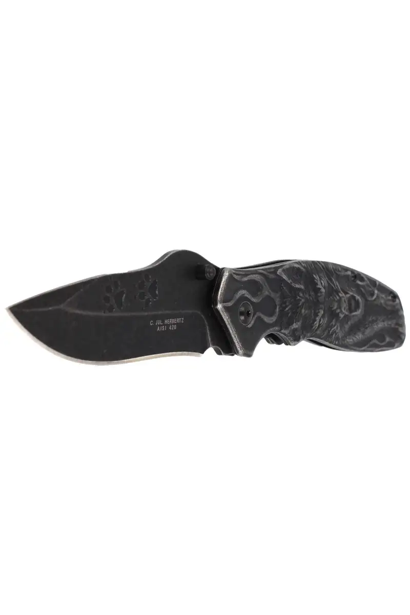 Nóż Herbertz Solingen motyw 3D Wilka, Stonewashed