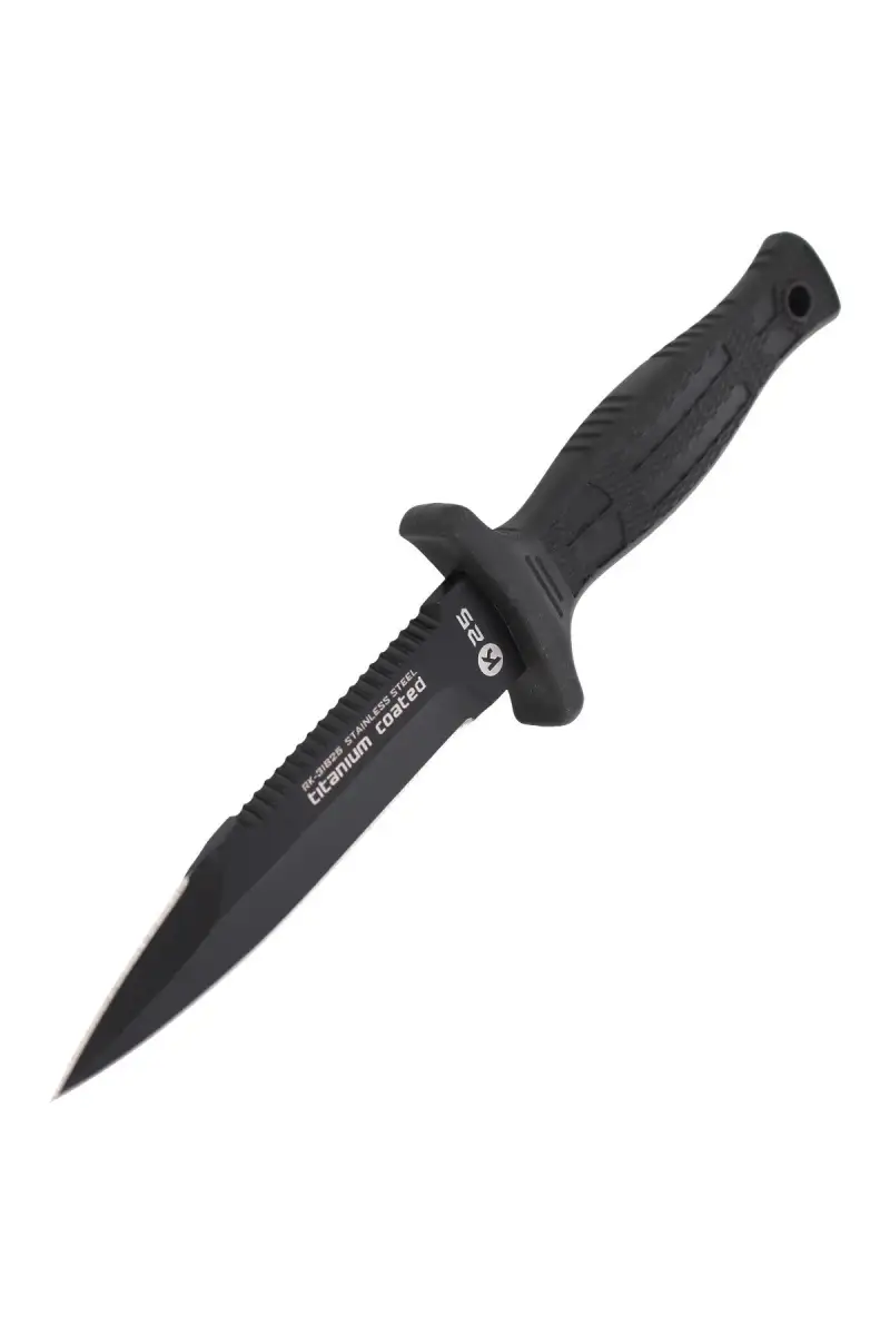 Nóż boot K25 Tactical Botero Black Rubber, Titaniu