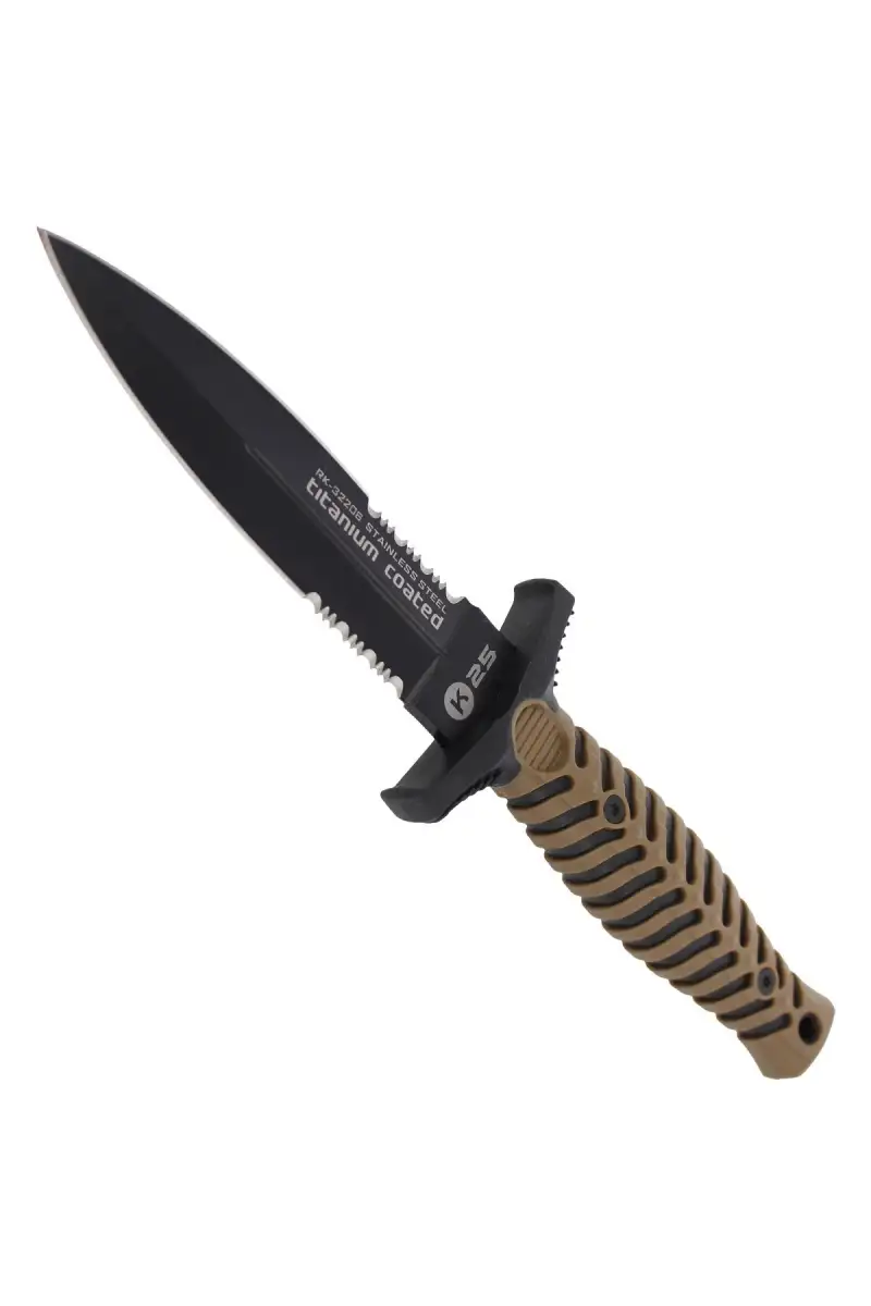 Nóż boot K25 Tactical Coyote ABS-Rubber, Titanium
