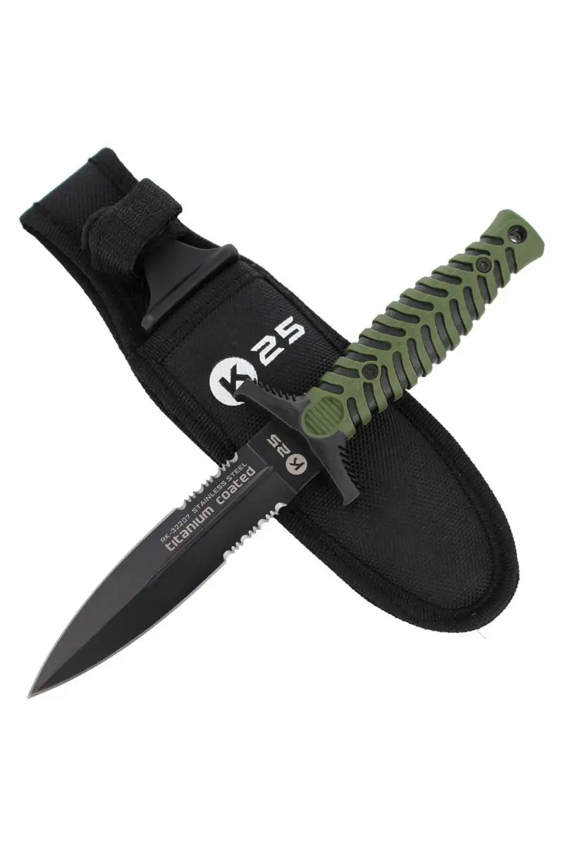 Nóż boot K25 Tactical Green ABS-Rubber, Titanium C