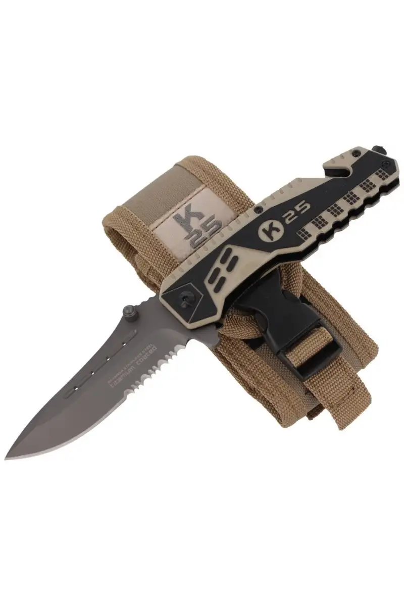 Nóż ratowniczy K25 G-10 BiColor Black/Coyote, Tita