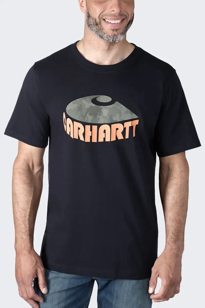 Koszulka Carhartt Heavyweight Camo C Black
