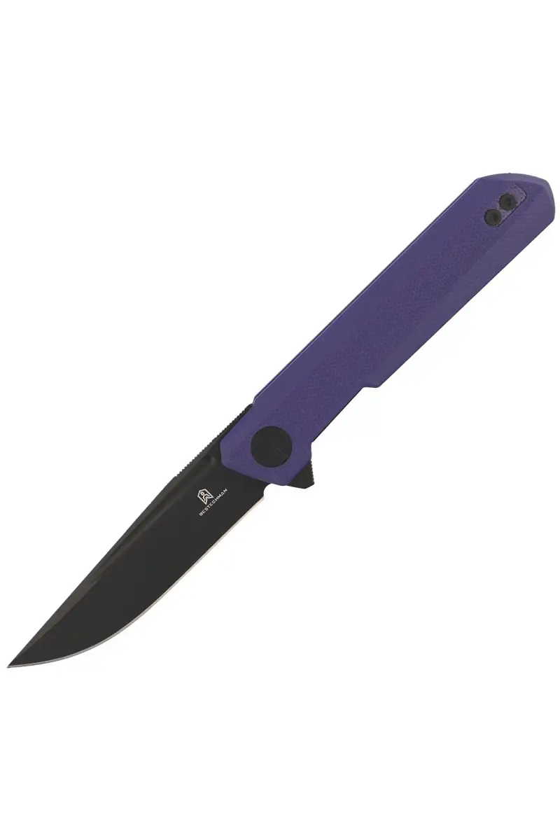 Nóż Bestechman Mini Dundee Purple G10, Black DLC D2 by Ostap Hel (BMK03J)