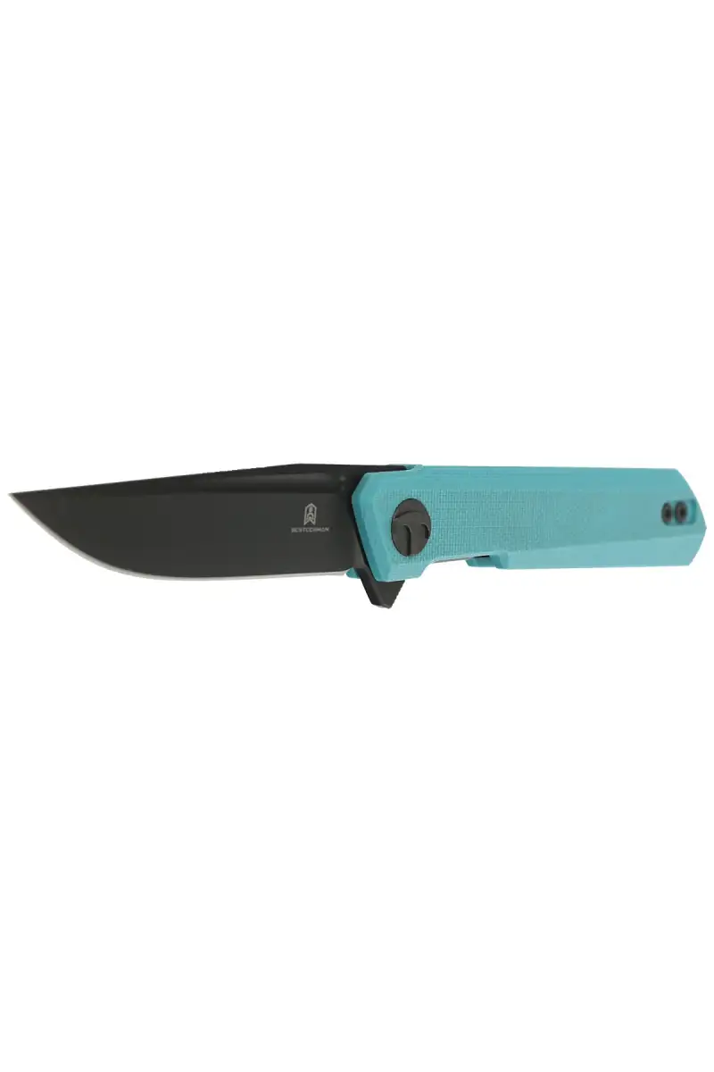 Nóż Bestechman Mini Dundee Tiffany Blue G10, Grey DLC D2 by Ostap Hel (BMK03E)