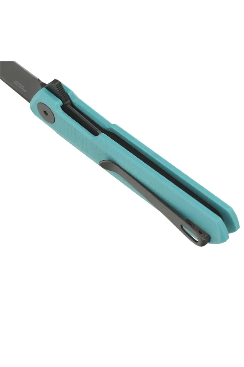 Nóż Bestechman Mini Dundee Tiffany Blue G10, Grey DLC D2 by Ostap Hel (BMK03E)