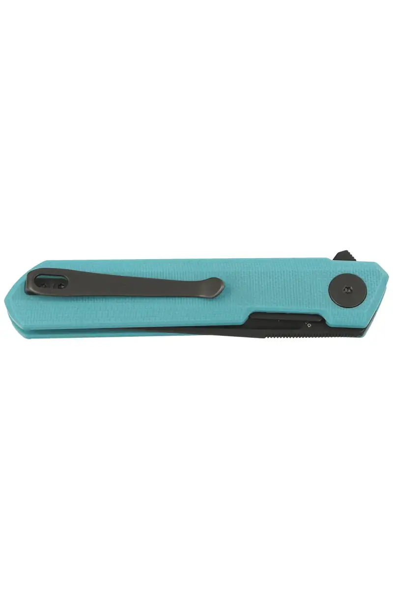 Nóż Bestechman Mini Dundee Tiffany Blue G10, Grey DLC D2 by Ostap Hel (BMK03E)