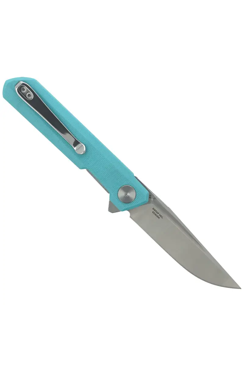Nóż Bestechman Mini Dundee Tiffany Blue G10, Stonewashed / Satin D2 by Ostap Hel (BMK03C)