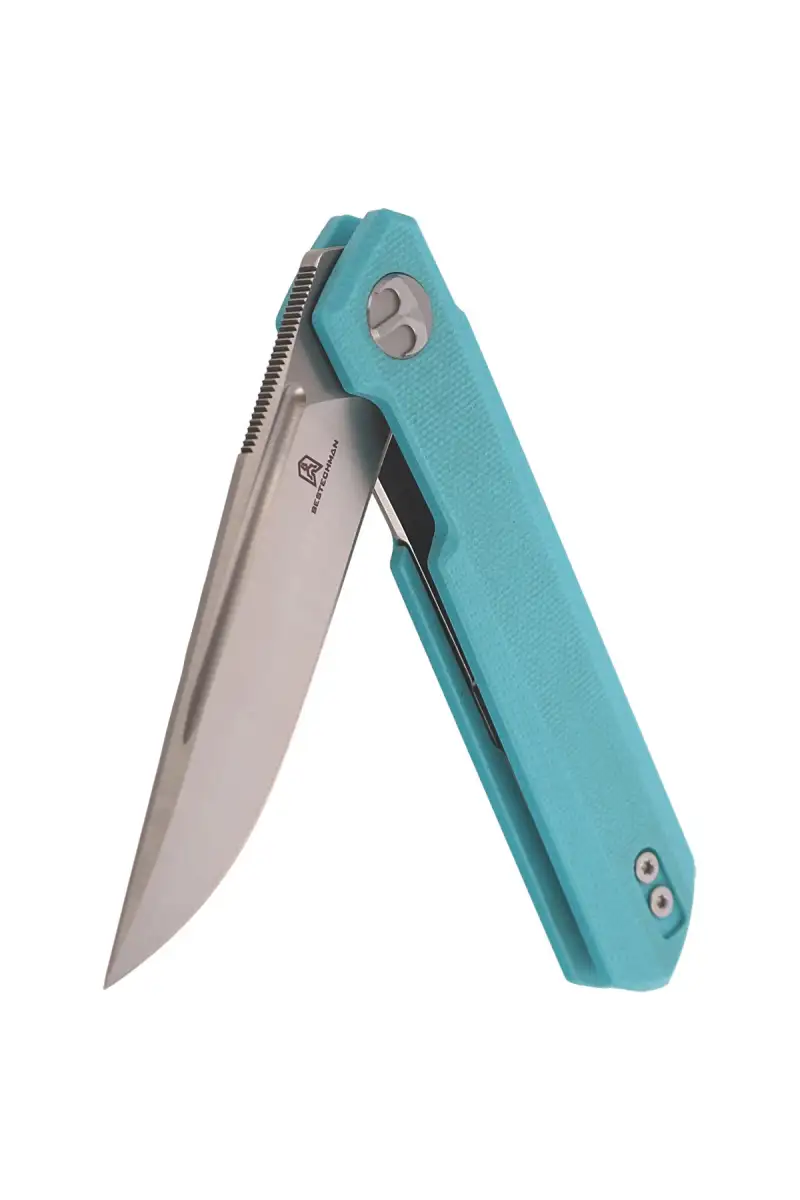 Nóż Bestechman Mini Dundee Tiffany Blue G10, Stonewashed / Satin D2 by Ostap Hel (BMK03C)