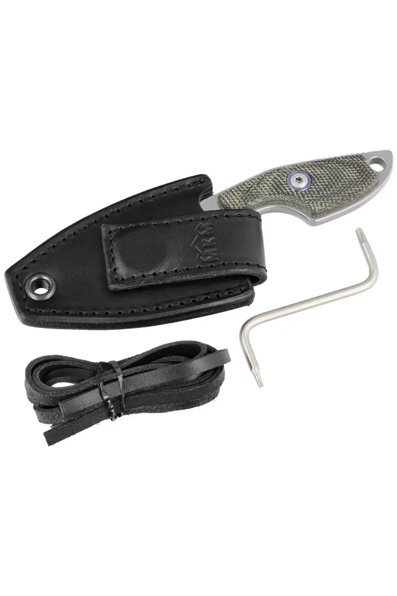 Nóż na szyje MKM Mikro 1 Green Canvas Micarta, Sto