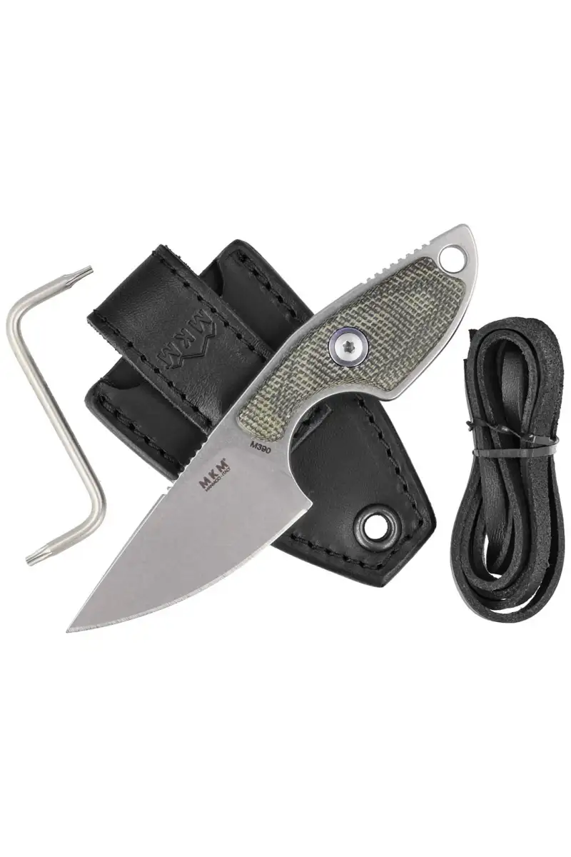 Nóż na szyje MKM Mikro 1 Green Canvas Micarta, Sto