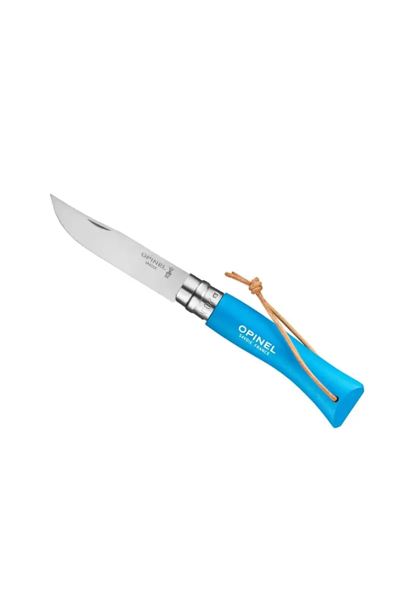 Opinel Nóż Colorama 07 Cyan Blue rzemień