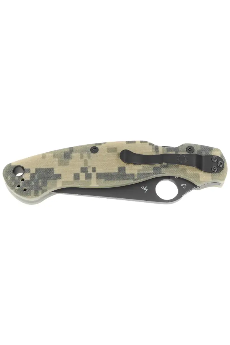 Nóż składany Spyderco Military 2 Camo G10, Black DLC CPM S30V Plain by Sal, Eric Glesser (C36GPCMOBK2)