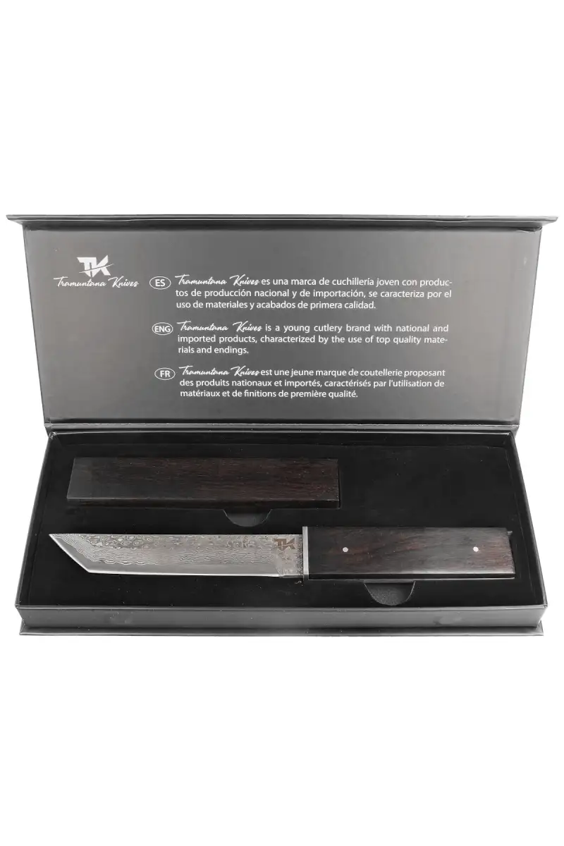 Nóż Tramuntana Decor Habitat Tanto Black Ebony, Damascus (H0077)