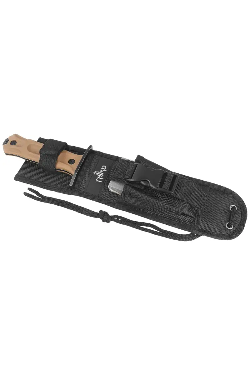 Nóż Third Decor Habitat Constrictor Brown Rubberized ABS, Stonewashed/Satin 420 (H0302)