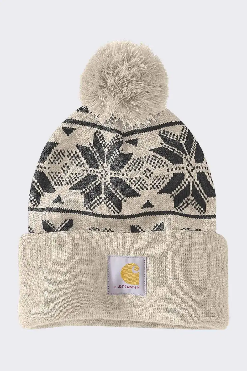 Czapka Carhartt Knit Pom Jacquard Beanie Oat Milk