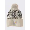 Czapka Carhartt Knit Pom Jacquard Beanie Oat Milk
