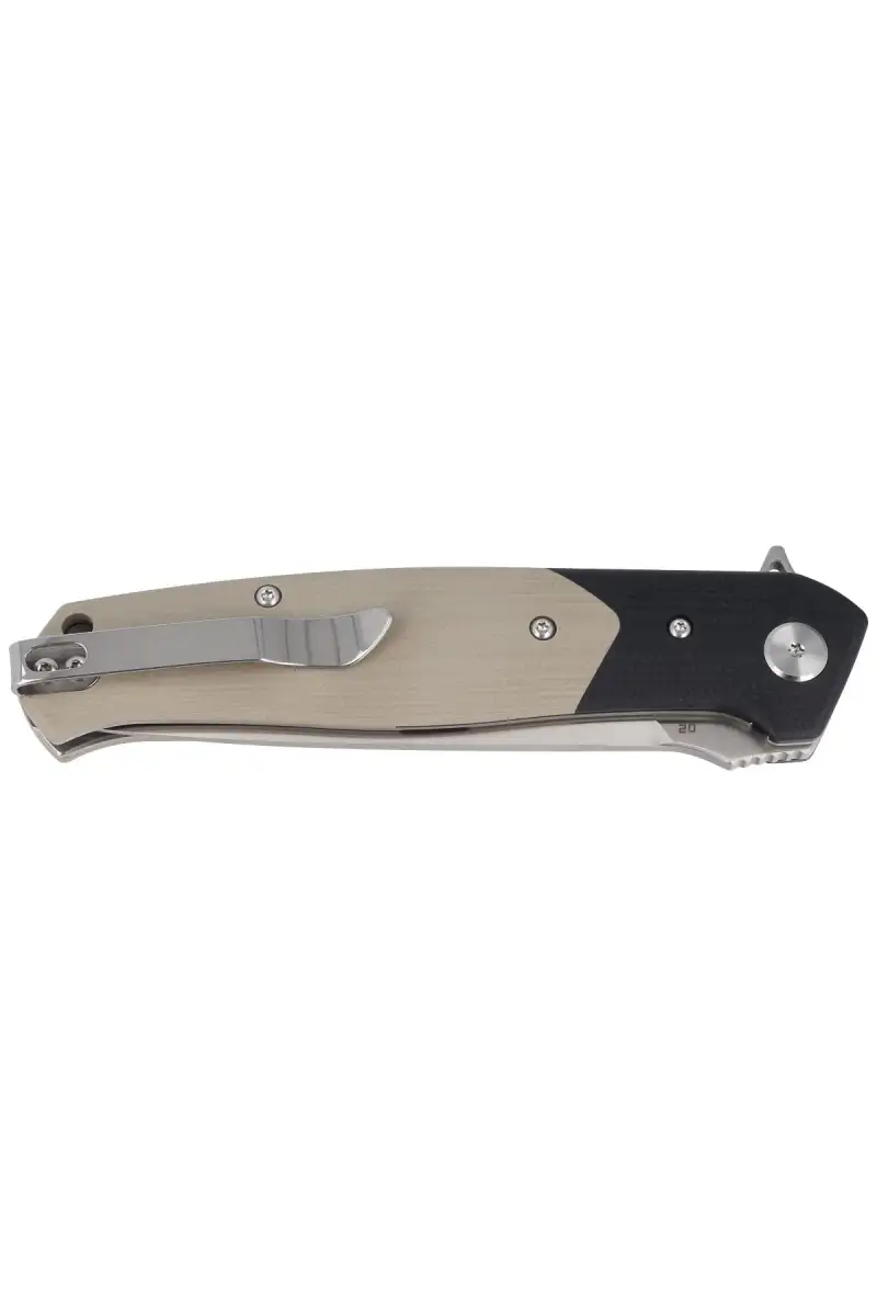 Nóż składany Bestech Swordfish Black / Beige G10, Satin D2 (BG03B)