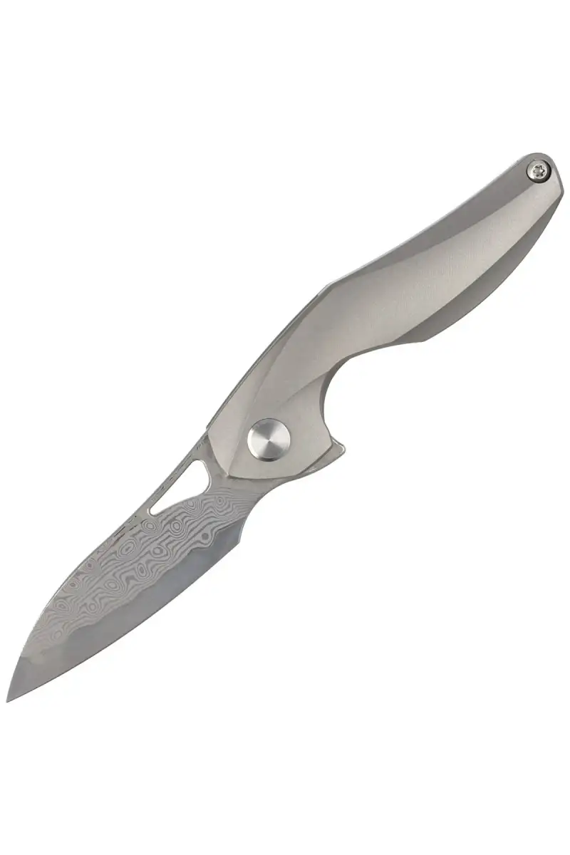 Nóż składany Bestech The Reticulan Grey Titanium, Damascus by Elijah Isham (BT1810G)