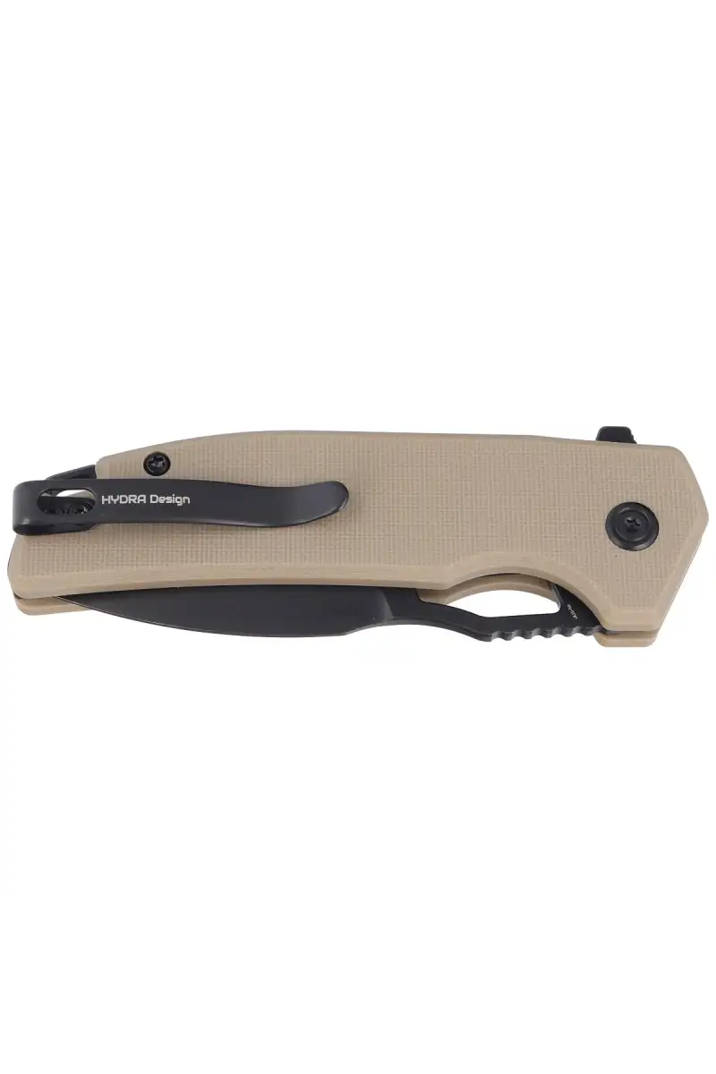 Nóż składany Kubey Knife RDF Tan G10, Blackwash AUS-10 by HYDRA Design (KU316F)
