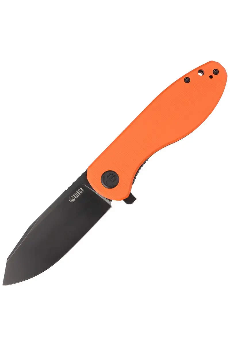 Nóż składany Kubey Knife Master Chief Orange G10, Blackwashed AUS-10 by Keanu Alfaro (KU358E)