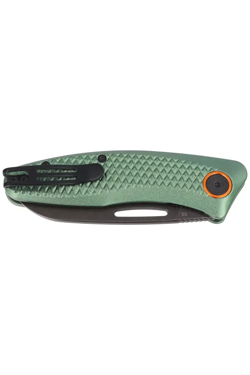 Nóż składany BlackFox Feresa OD GreenAluminium, Black Stone Washed D2 by Grigorii Matveev (BF-762 OD)