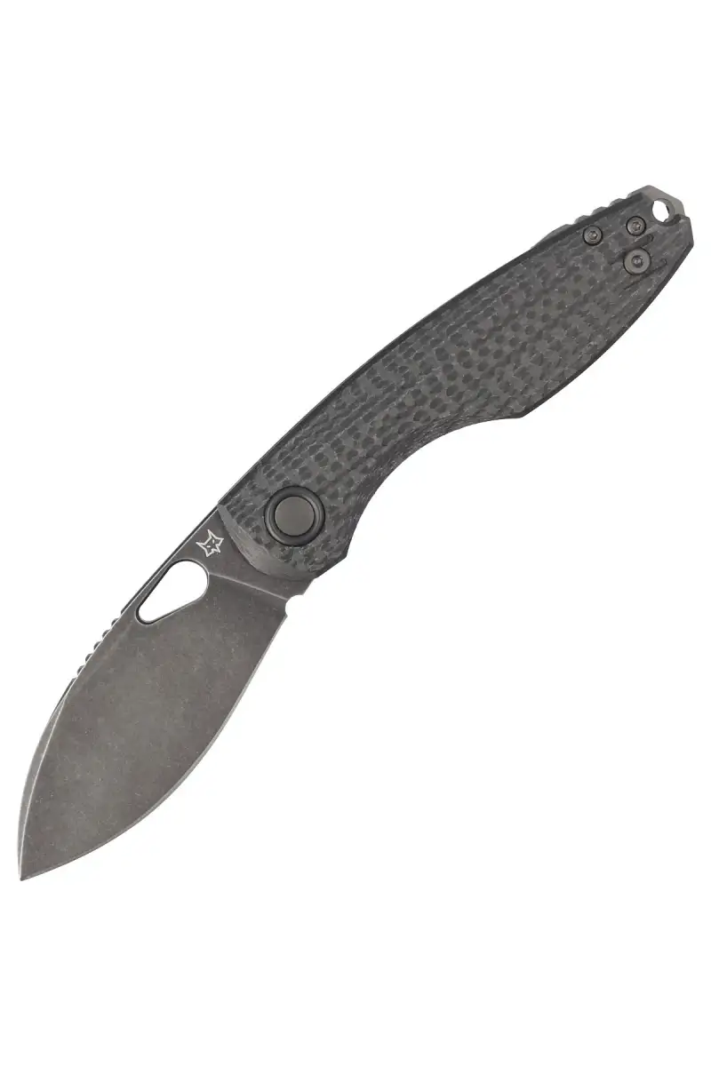 Nóż składany FOX Chilin Black Carbon Fiber, Black Stonewashed PVD M398 by Jesper Voxnæs (FX-530 CFDSW)
