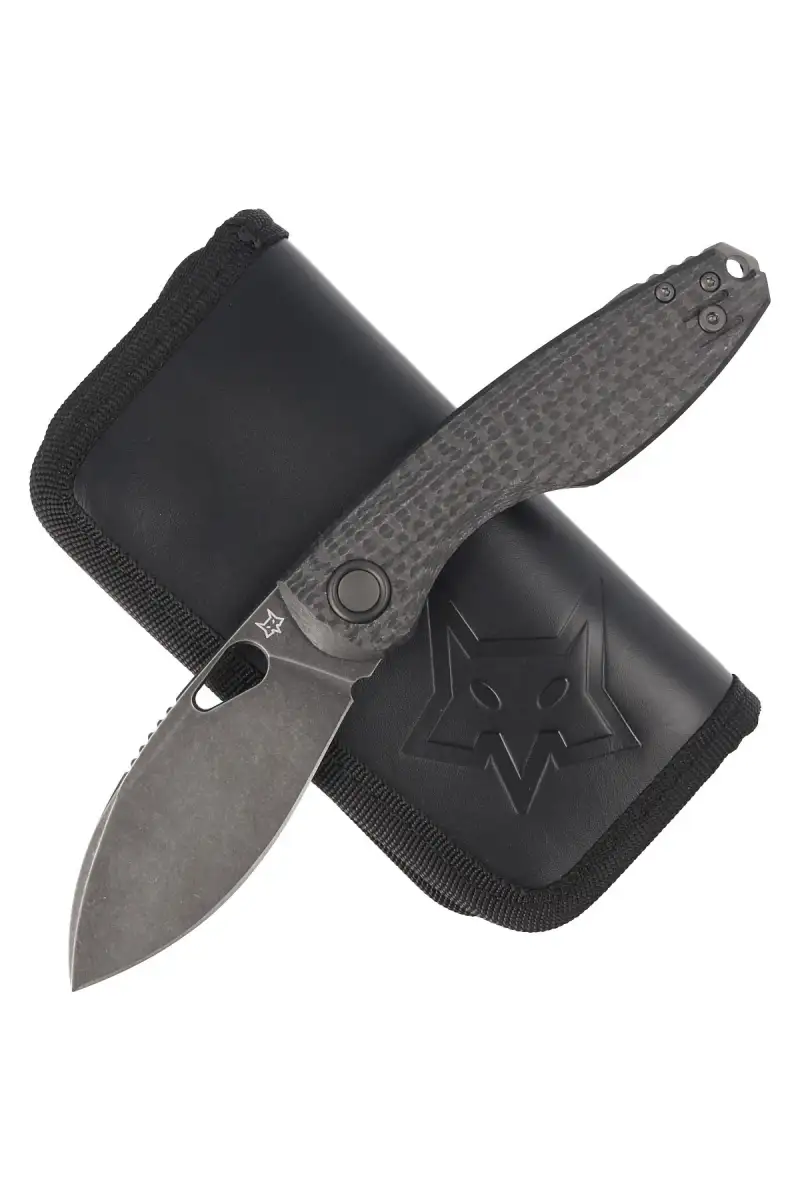 Nóż składany FOX Chilin Black Carbon Fiber, Black Stonewashed PVD M398 by Jesper Voxnæs (FX-530 CFDSW)