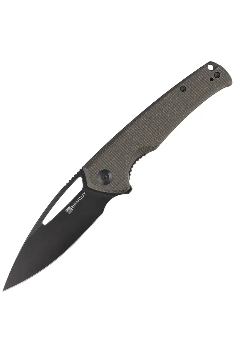 Nóż składany Sencut Mims Dark Green Canvas Micarta, Black Stonewashed 9Cr18MoV (S21013-3)