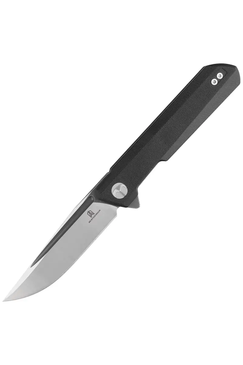 Nóż składany Bestechman Dundee Black G10, Grey Titanized / Satin D2 by Ostap Hel (BMK01D)