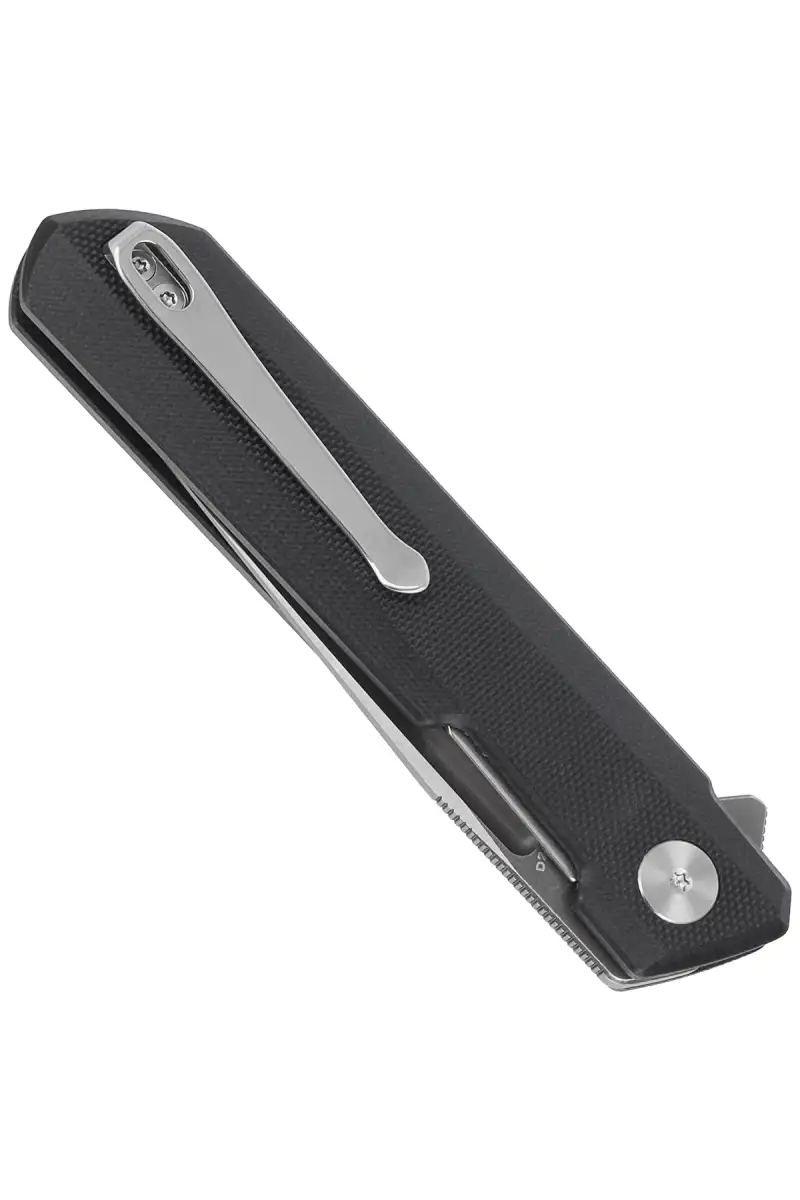 Nóż składany Bestechman Dundee Black G10, Grey Titanized / Satin D2 by Ostap Hel (BMK01D)