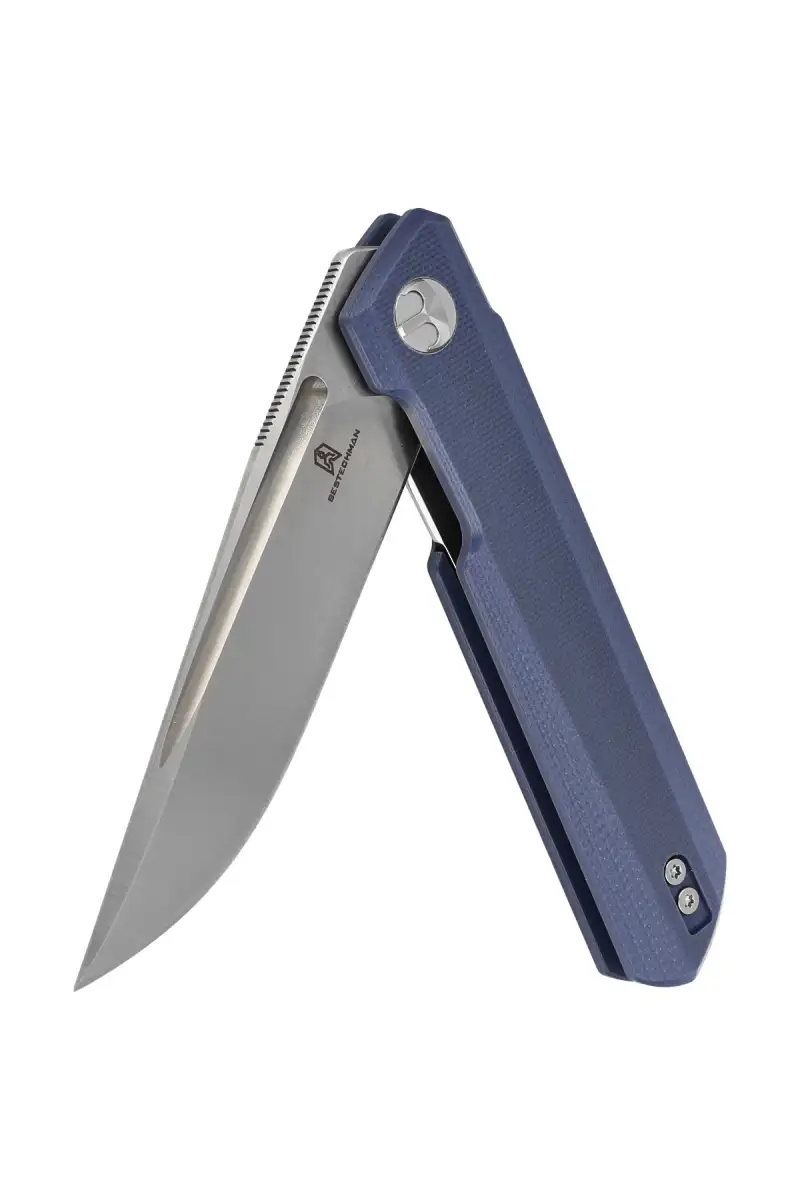 Nóż składany Bestechman Dundee Grey G10, Stonewash / Satin D2 by Ostap Hel (BMK01C)