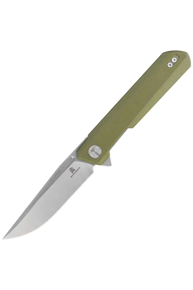 Nóż składany Bestechman Dundee OD Green G10, Stonewash  / Satin D2 by Ostap Hel (BMK01B)