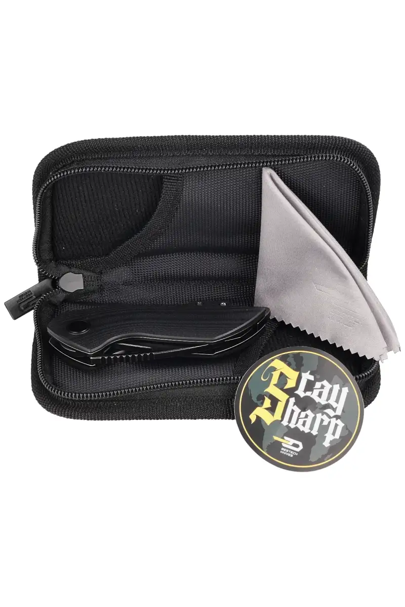 Nóż składany Bestech Riverstone Black G10, Black Stonewashed 154CM by Frank Grissom (BL03C)