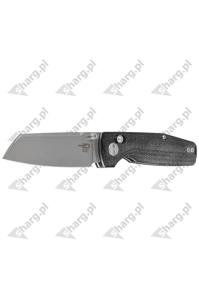 Nóż składany Bestech Slasher Black Micarta, Stonewashed D2 (BG43A-1)