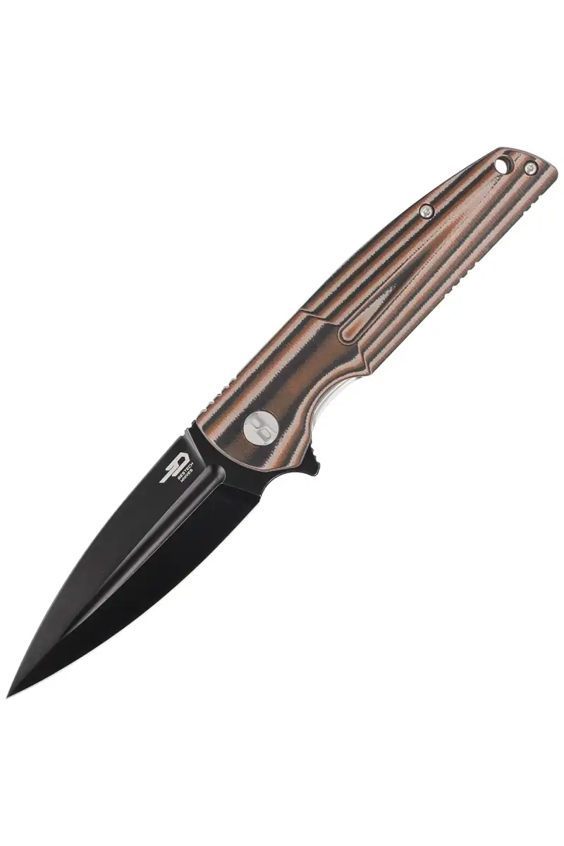 Nóż składany Bestech Fin Black / Orange / Beige G10, Black Stonewashed 14C28N (BG34C-3)