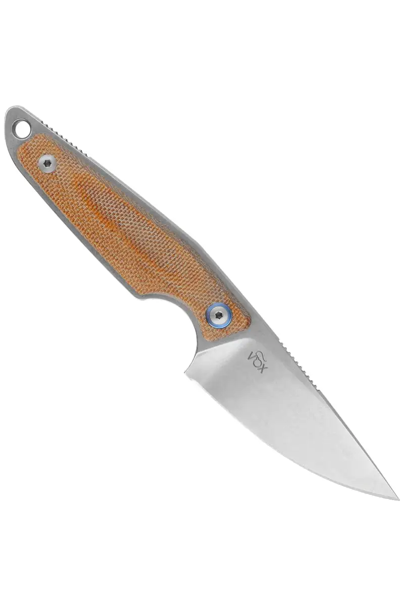 Nóż MKM Makro 1 Natural Canvas Micarta, Stonewashed by Jesper Voxnæs (MKMA01-NC)