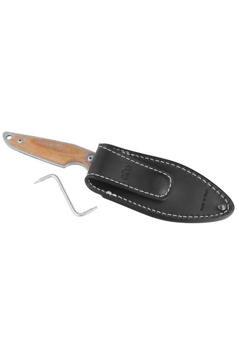 Nóż MKM Makro 1 Natural Canvas Micarta, Stonewashed by Jesper Voxnæs (MKMA01-NC)