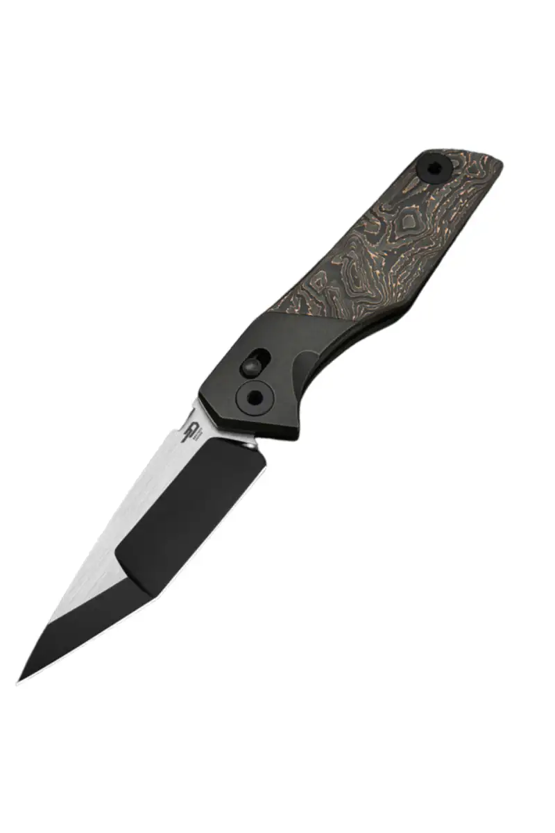 Nóż składany Bestech Cetus Bronze Black Titanium / Carbon Fiber, Black PVD / Satin M390 by Poltergeistworks (BT2304D)