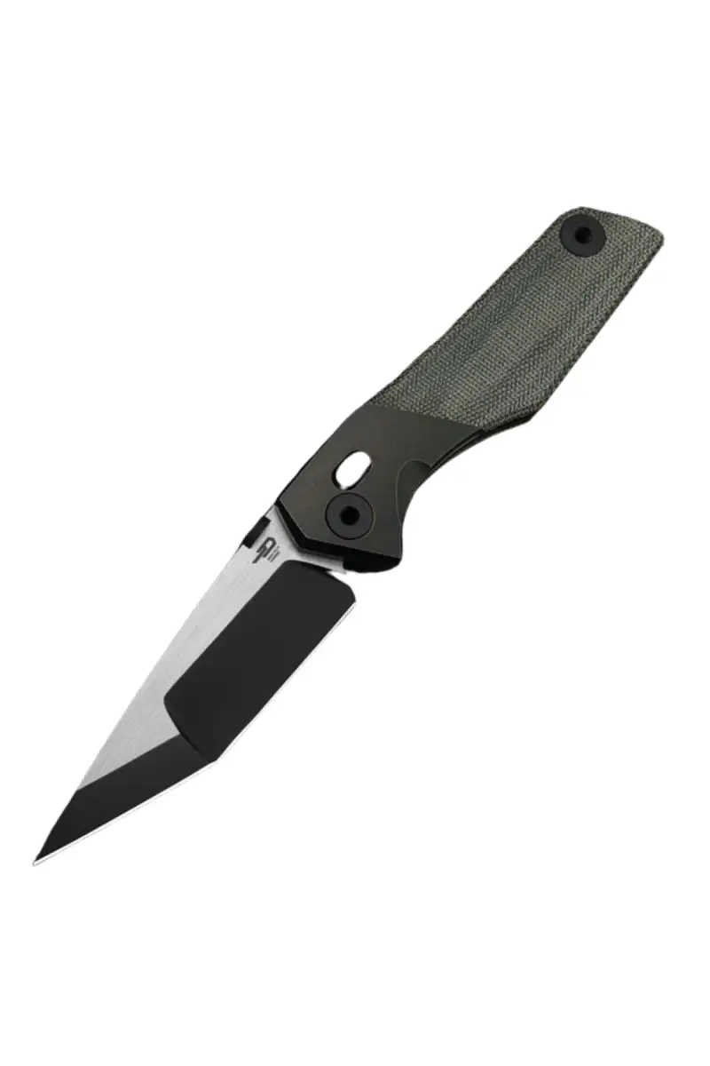 Nóż składany Bestech Cetus Black Bronze Titanium / Black Canvas Micarta, Black PVD / Satin M390 by Poltergeistworks (BT2304A)