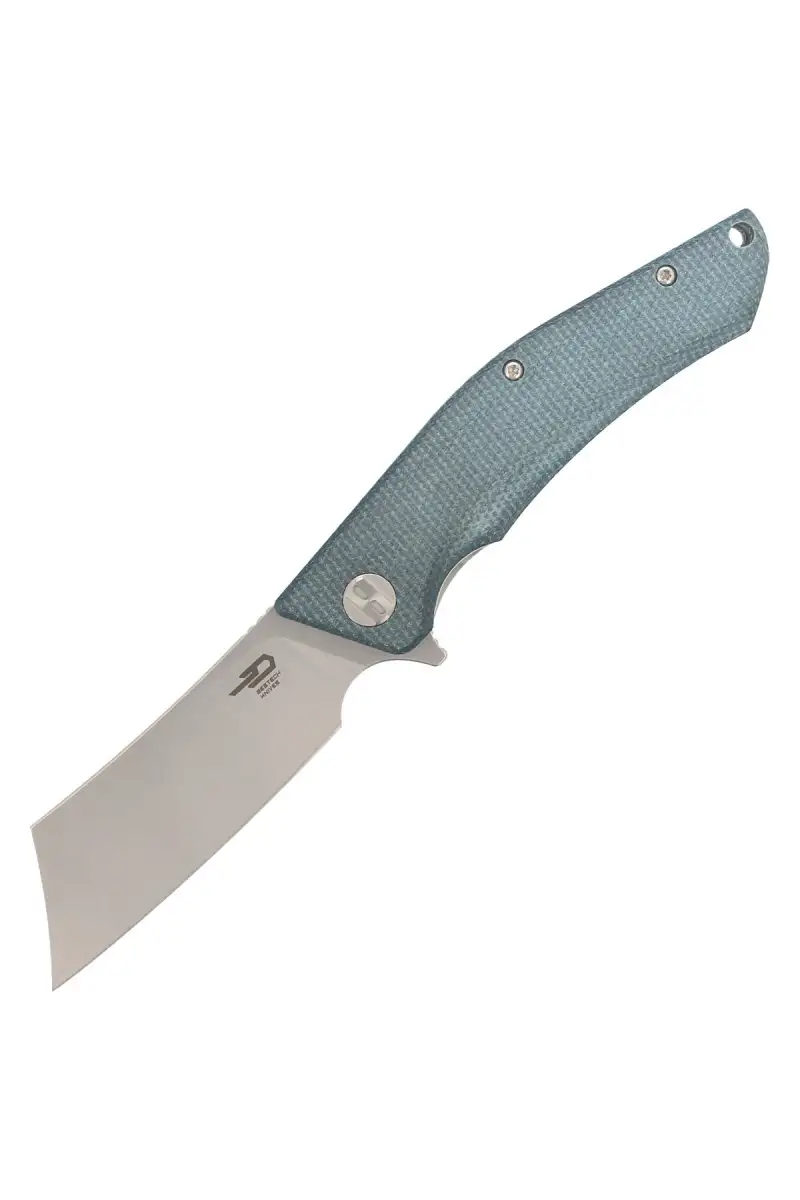 Nóż składany Bestech Cubis Blue Micarta, Stonewashed/Satin D2 (BG42C)