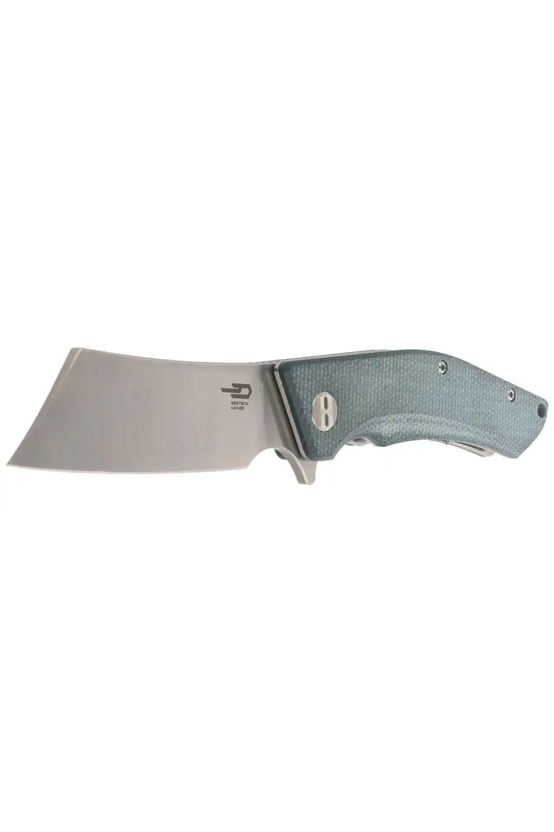 Nóż składany Bestech Cubis Blue Micarta, Stonewashed/Satin D2 (BG42C)